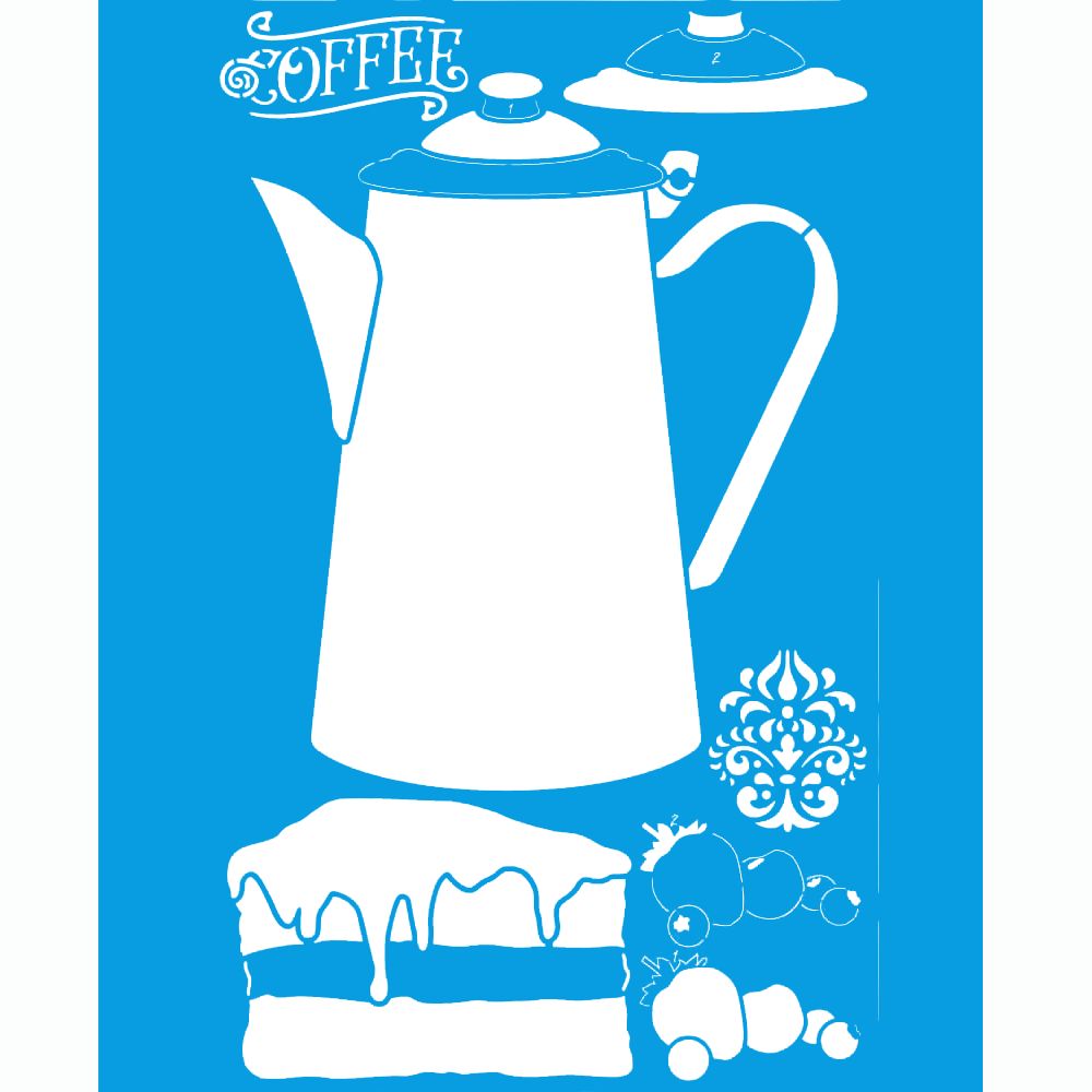 Stencil Litoarte 21x34 ST-445 Bule Coffee - Palácio da Arte