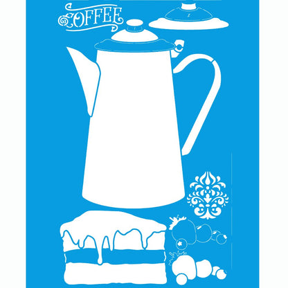 Stencil Litoarte 21x34 ST-445 Bule Coffee - Palácio da Arte