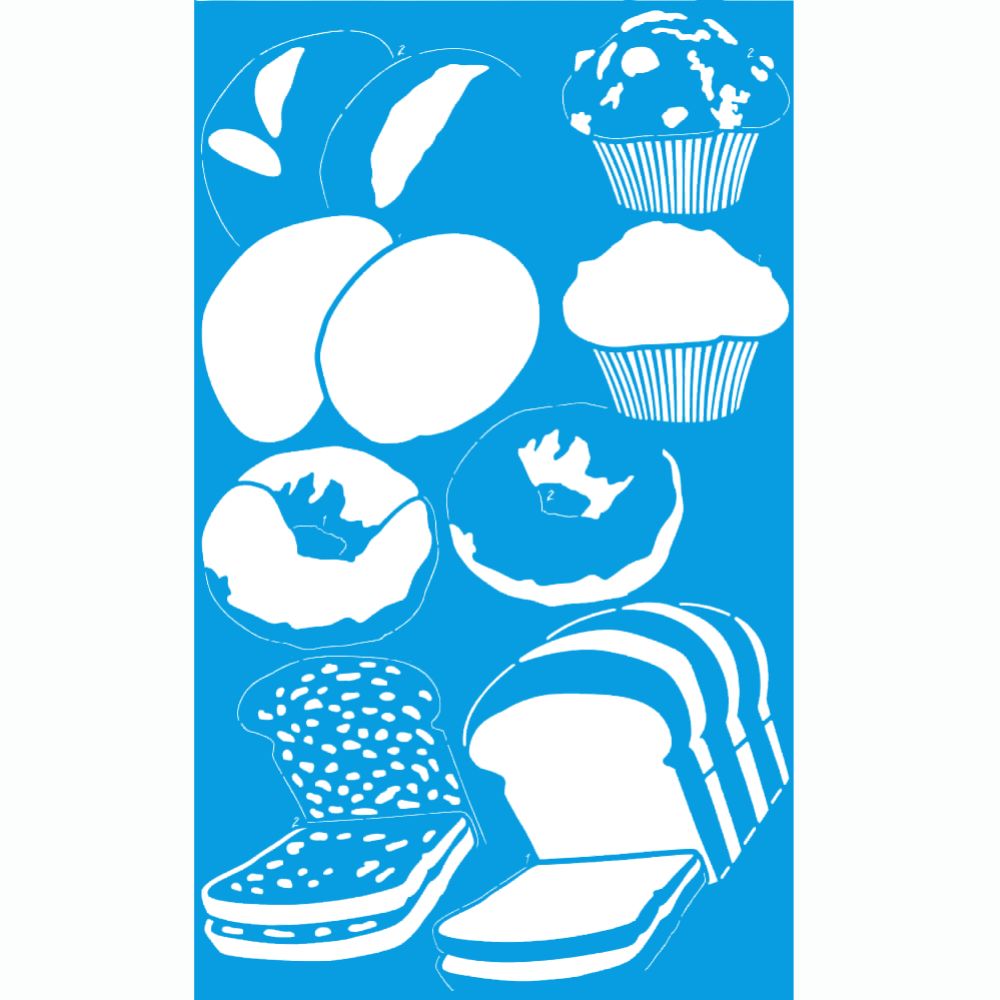 Stencil Litoarte 21x34 ST-447 Pães, Cupcake, Donuts - Palácio da Arte