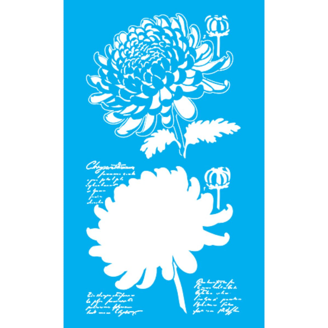 Stencil Litoarte 21x34 ST-448 Flores Crisântemos - Palácio da Arte