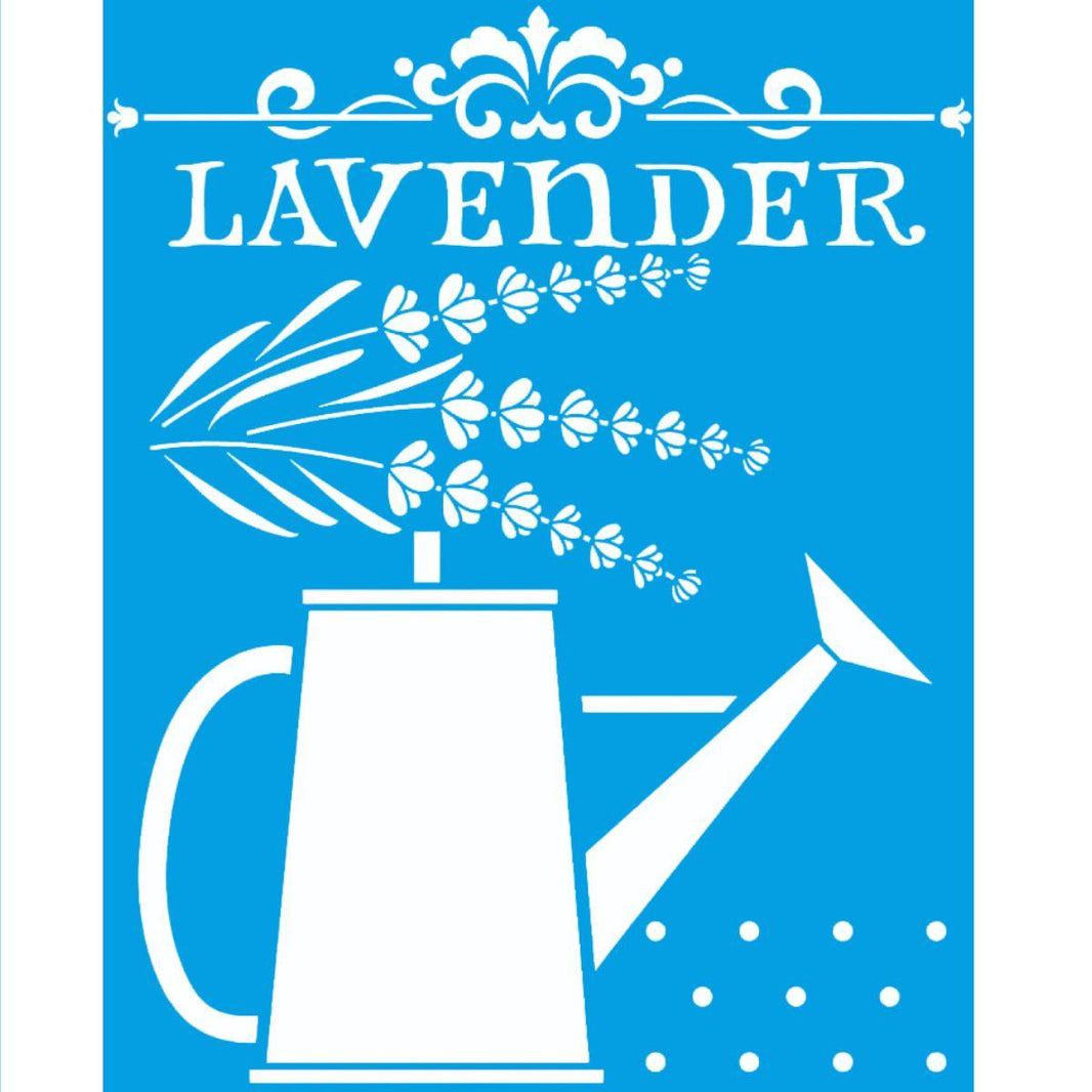 Stencil Litoarte 25x20 STR-103 Regador e Lavandas - Palácio da Arte