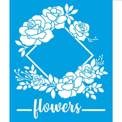 Stencil Litoarte 25x20 STR-149 Moldura com Flores - Palácio da Arte
