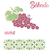 Stencil Litoarte 25x20 STR-159 Sábado Uvas - Palácio da Arte