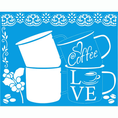 Stencil Litoarte 25x20 STR-289 Coffee Café - Palácio da Arte