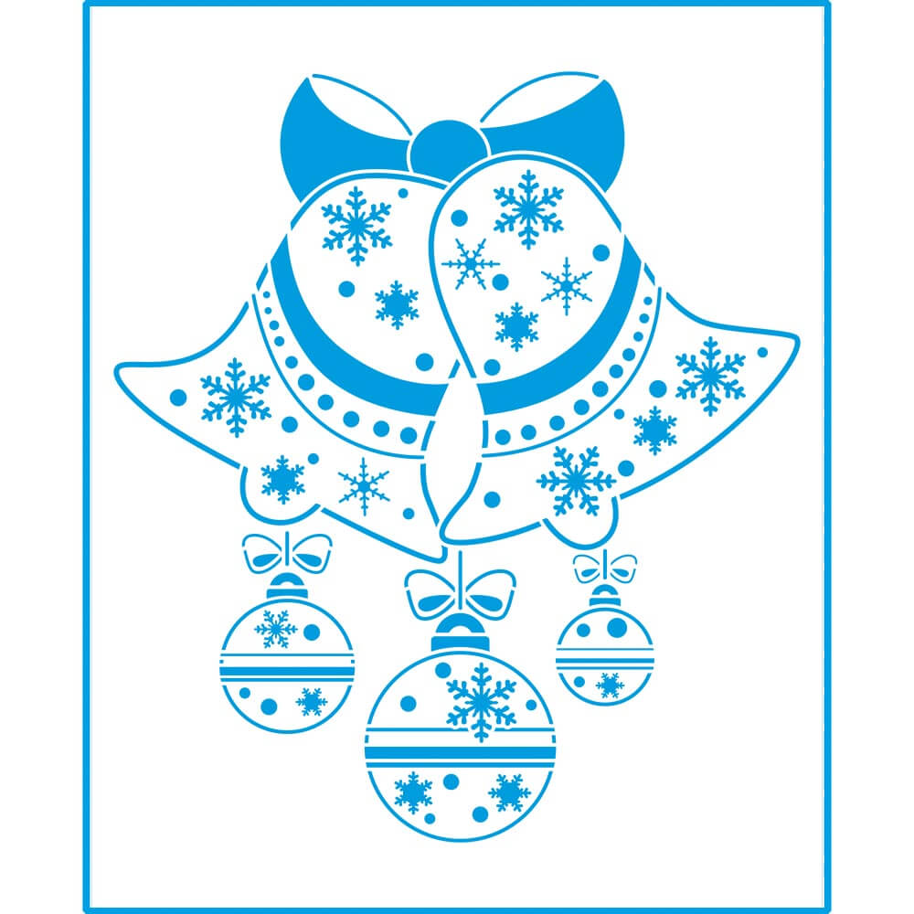 Stencil Litoarte 25x20 STRN-011 Natal Sinos e Bolas - Palácio da Arte