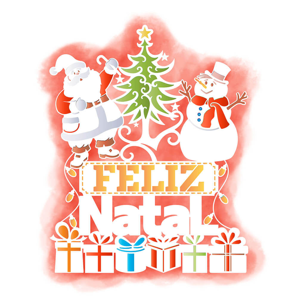 Stencil Litoarte 25x20 STRN-016 Feliz Natal - Palácio da Arte