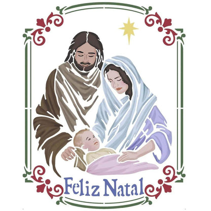 Stencil Litoarte 25x25 STXXVN-001 Natal Presépio - Palácio da Arte