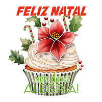 Stencil Litoarte 25x25 STXXVN-011 Cupcakes Feliz Natal com Doce Alegria - Palácio da Arte