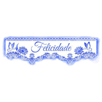 Stencil Litoarte 28x8 STAB2-030 Barrado Felicidade - Palácio da Arte