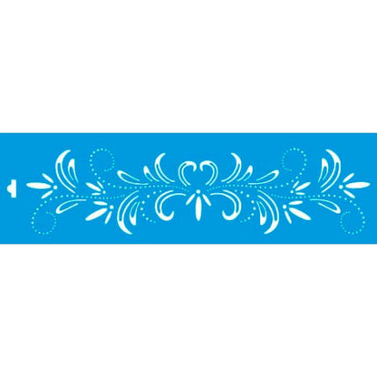Stencil Litoarte 28x8 STE-118 Flor com Arabesco - Palácio da Arte
