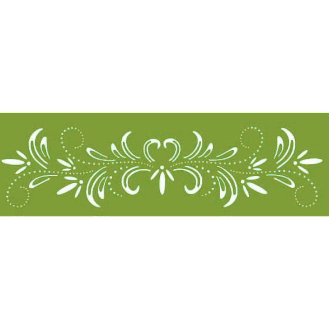 Stencil Litoarte 28x8 STE-118 Flor com Arabesco - Palácio da Arte