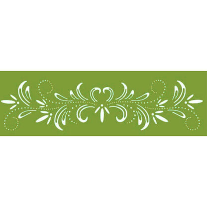 Stencil Litoarte 28x8 STE-118 Flor com Arabesco - Palácio da Arte