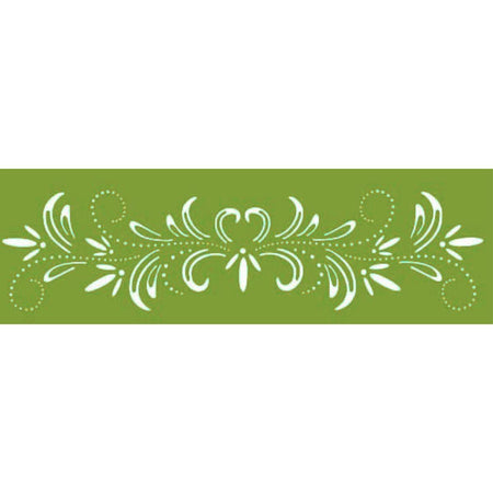 Stencil Litoarte 28x8 STE-118 Flor com Arabesco - Palácio da Arte