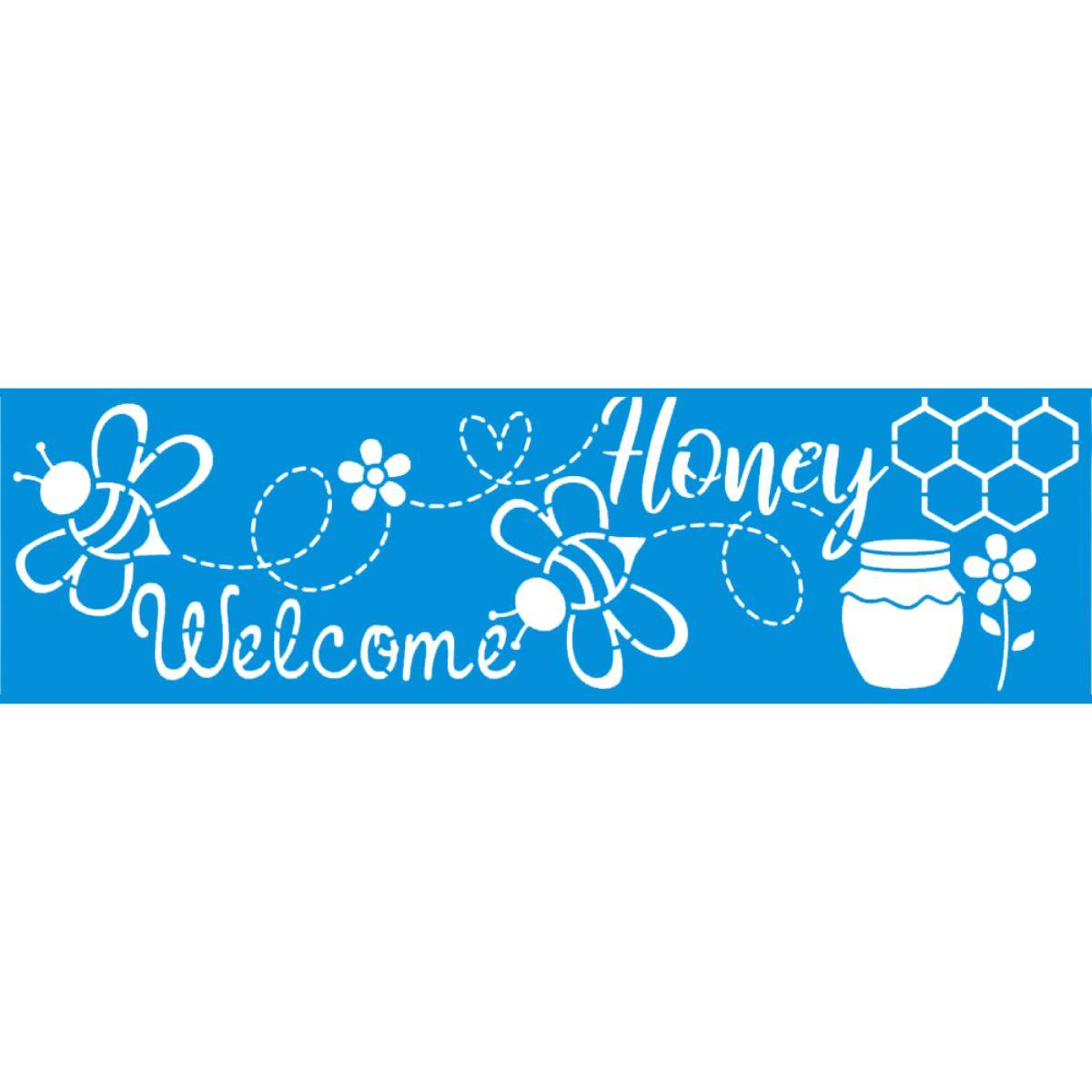 Stencil Litoarte 28x8 STE-384 Welcome Honey - Palácio da Arte