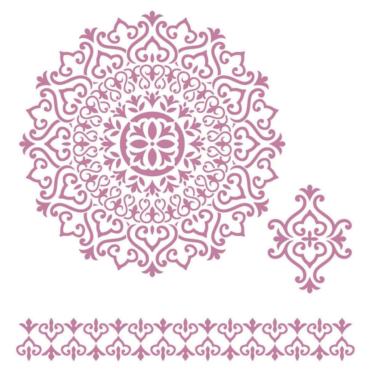 Stencil Litoarte 30x30 STQG-025 Mandala – Palácio da Arte