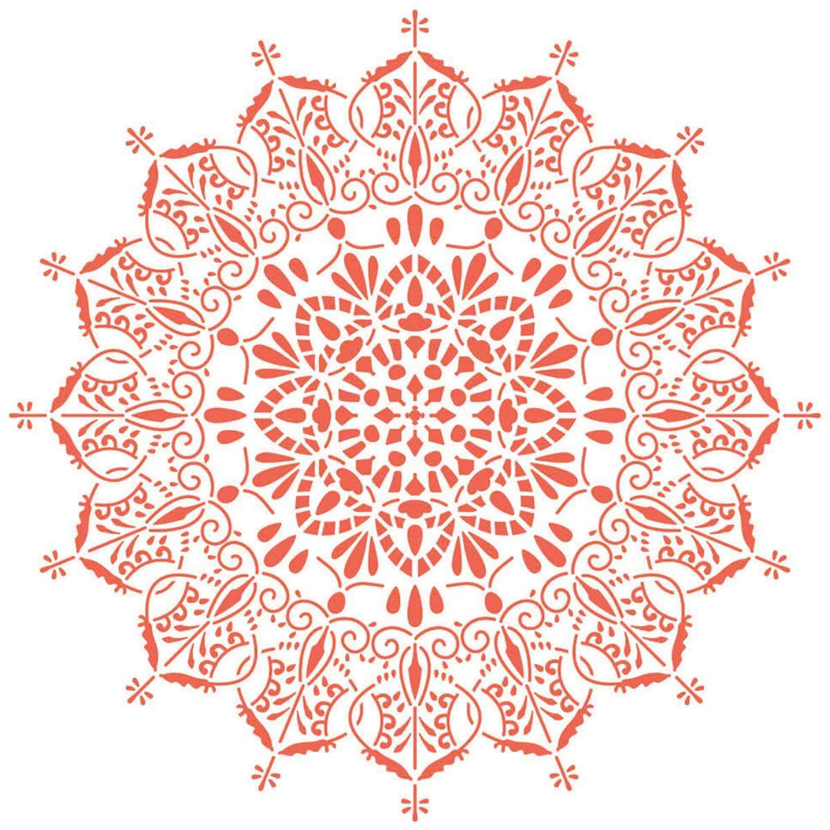 Stencil Litoarte 30x30 STQG-026 Mandala - Palácio da Arte
