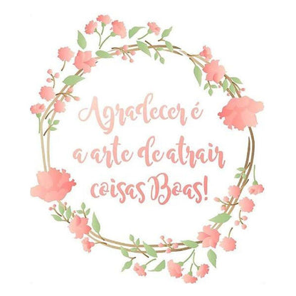 Stencil Litoarte 34x21 ST-400 Guirlanda Agradecer - Palácio da Arte