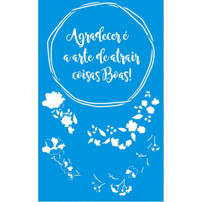 Stencil Litoarte 34x21 ST-400 Guirlanda Agradecer - Palácio da Arte