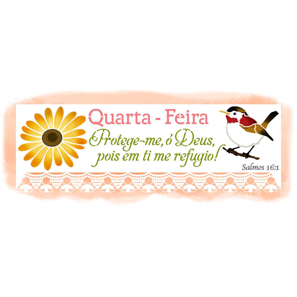Stencil Litoarte 42x14 STGE1-005 Semaninha Flores Quarta-feira - Palácio da Arte