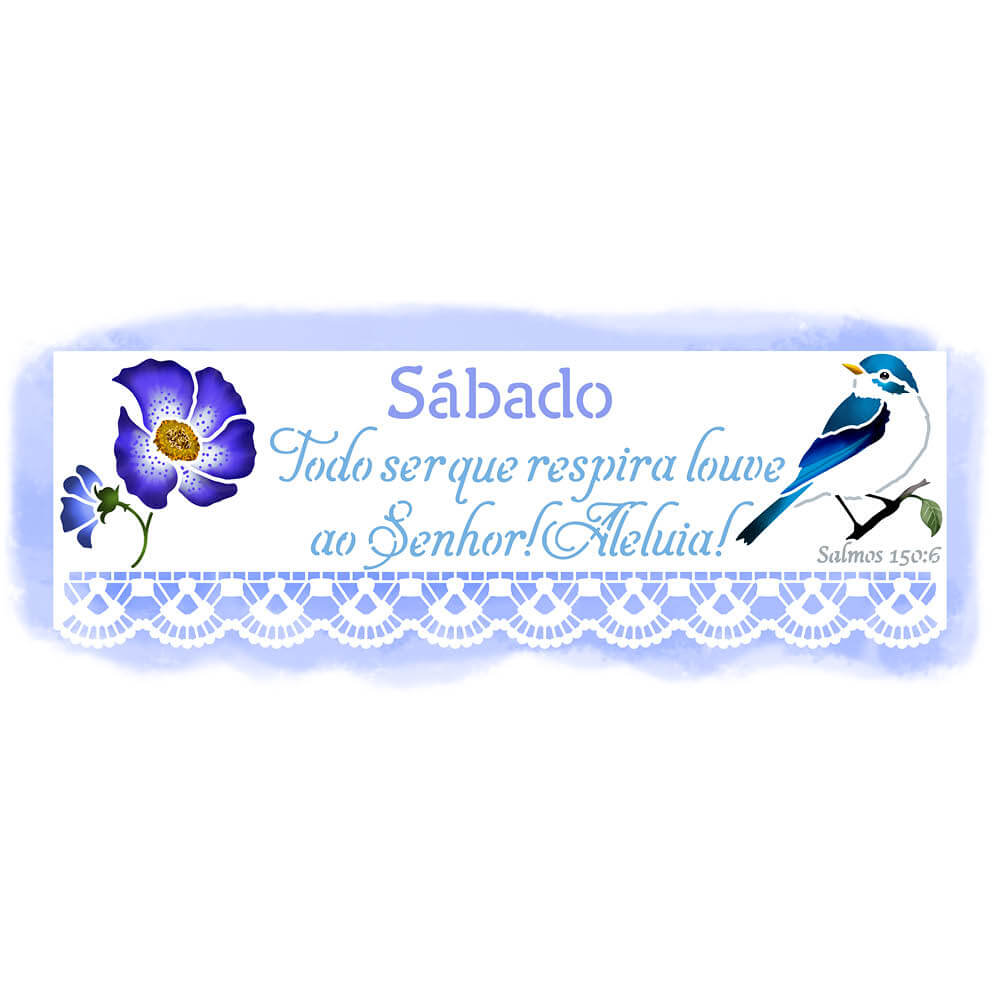 Stencil Litoarte 42x14 STGE1-008 Semaninha Flores Sábado - Palácio da Arte