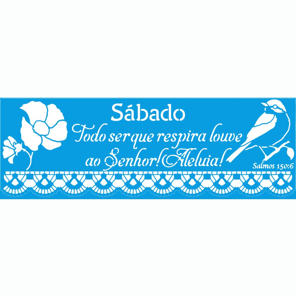 Stencil Litoarte 42x14 STGE1-008 Semaninha Flores Sábado - Palácio da Arte