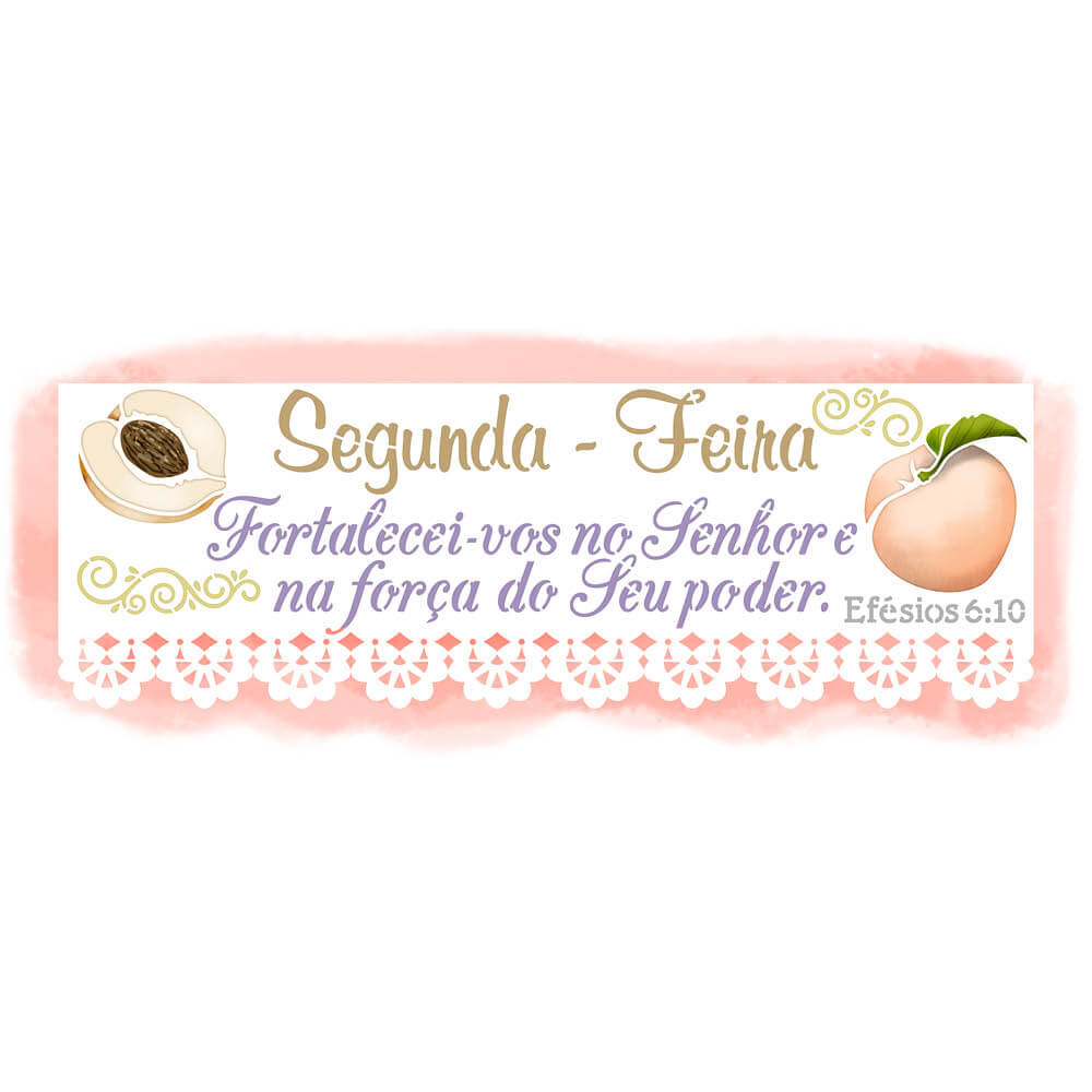 Stencil Litoarte 42x14 STGE1-010 Semaninha Frutas Segunda-feira - Palácio da Arte