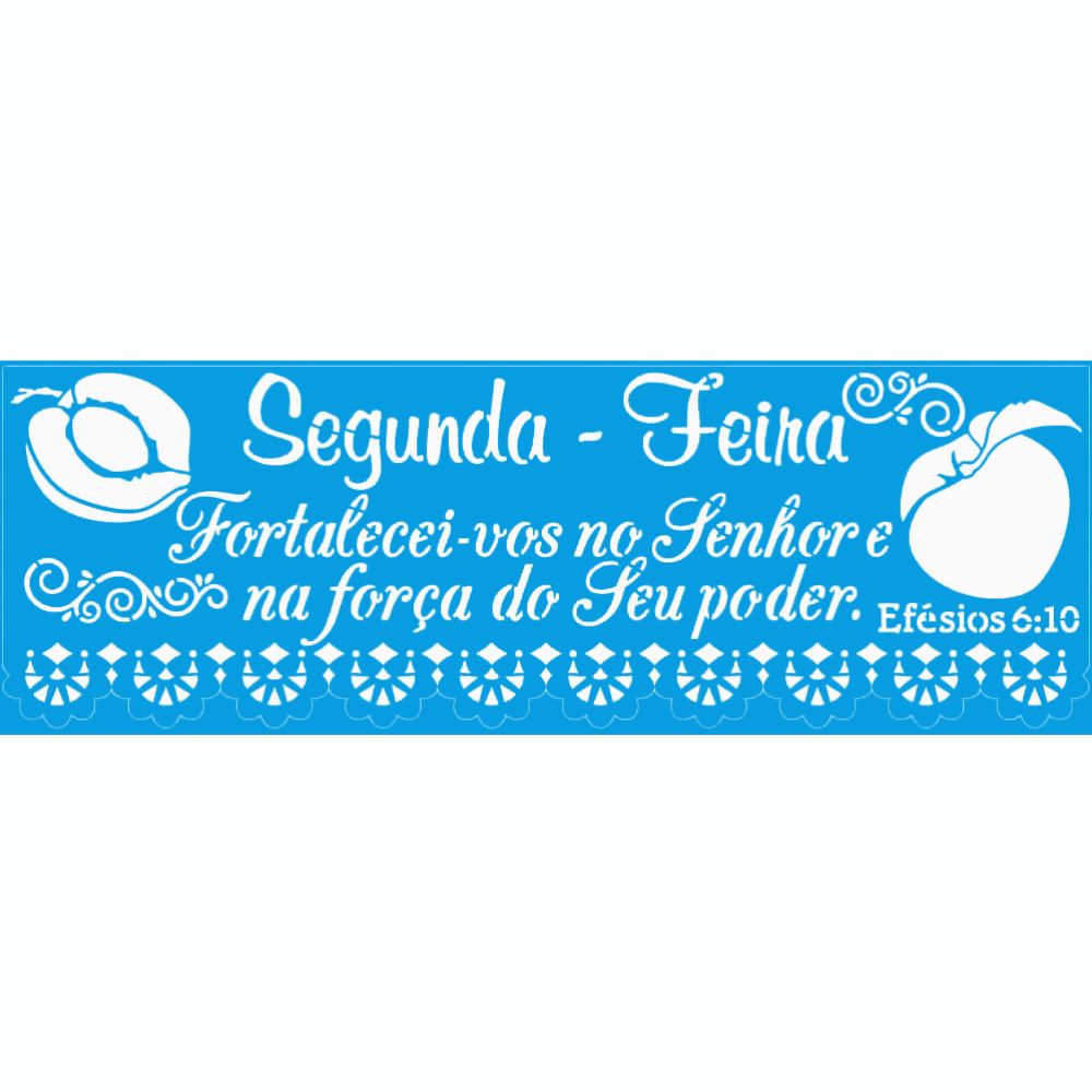 Stencil Litoarte 42x14 STGE1-010 Semaninha Frutas Segunda-feira - Palácio da Arte