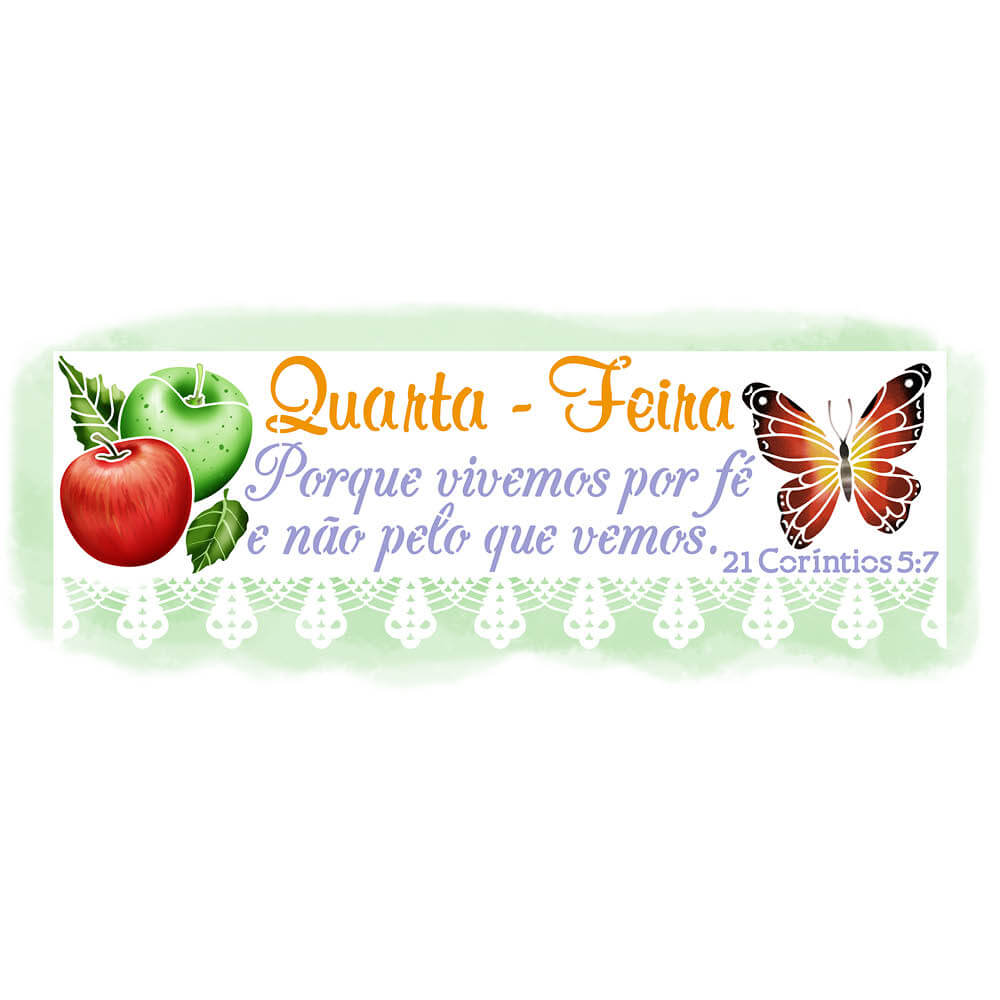 Stencil Litoarte 42x14 STGE1-012 Semaninha Frutas Quarta-feira - Palácio da Arte