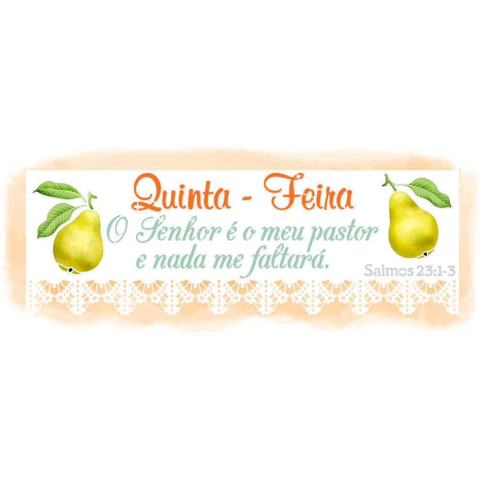 Stencil Litoarte 42x14 STGE1-013 Semaninha Frutas Quinta-feira - Palácio da Arte
