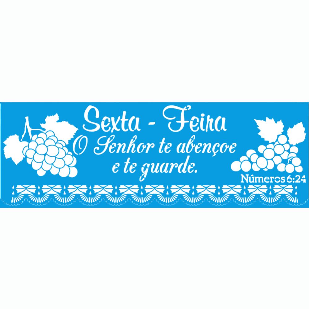 Stencil Litoarte 42x14 STGE1-014 Semaninha Frutas Sexta-feira - Palácio da Arte