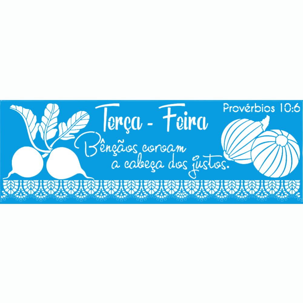 Stencil Litoarte 42x14 STGE1-018 Semaninha Legumes Terça-feira - Palácio da Arte