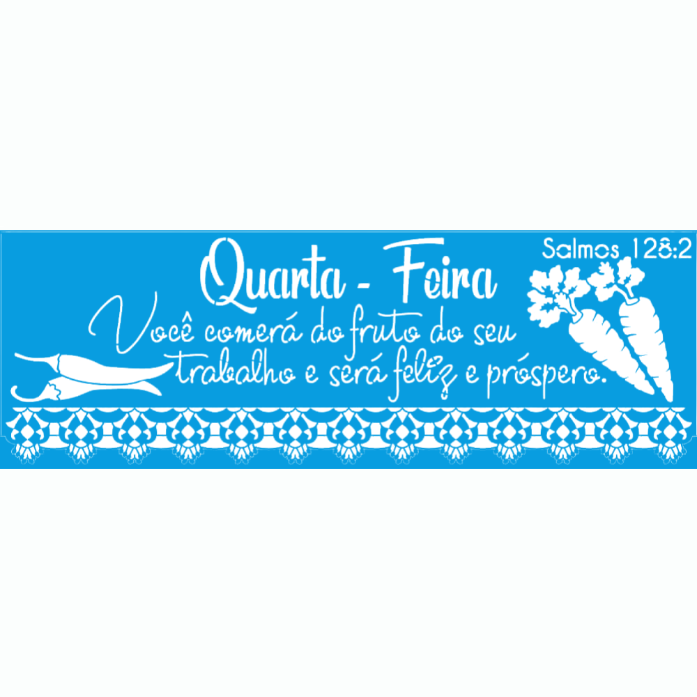 Stencil Litoarte 42x14 STGE1-019 Semaninha Legumes Quarta-feira - Palácio da Arte