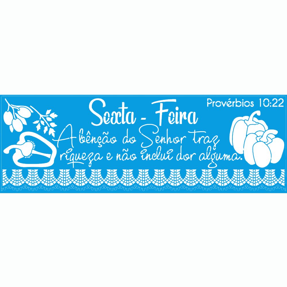 Stencil Litoarte 42x14 STGE1-021 Semaninha Legumes Sexta-Feira - Palácio da Arte