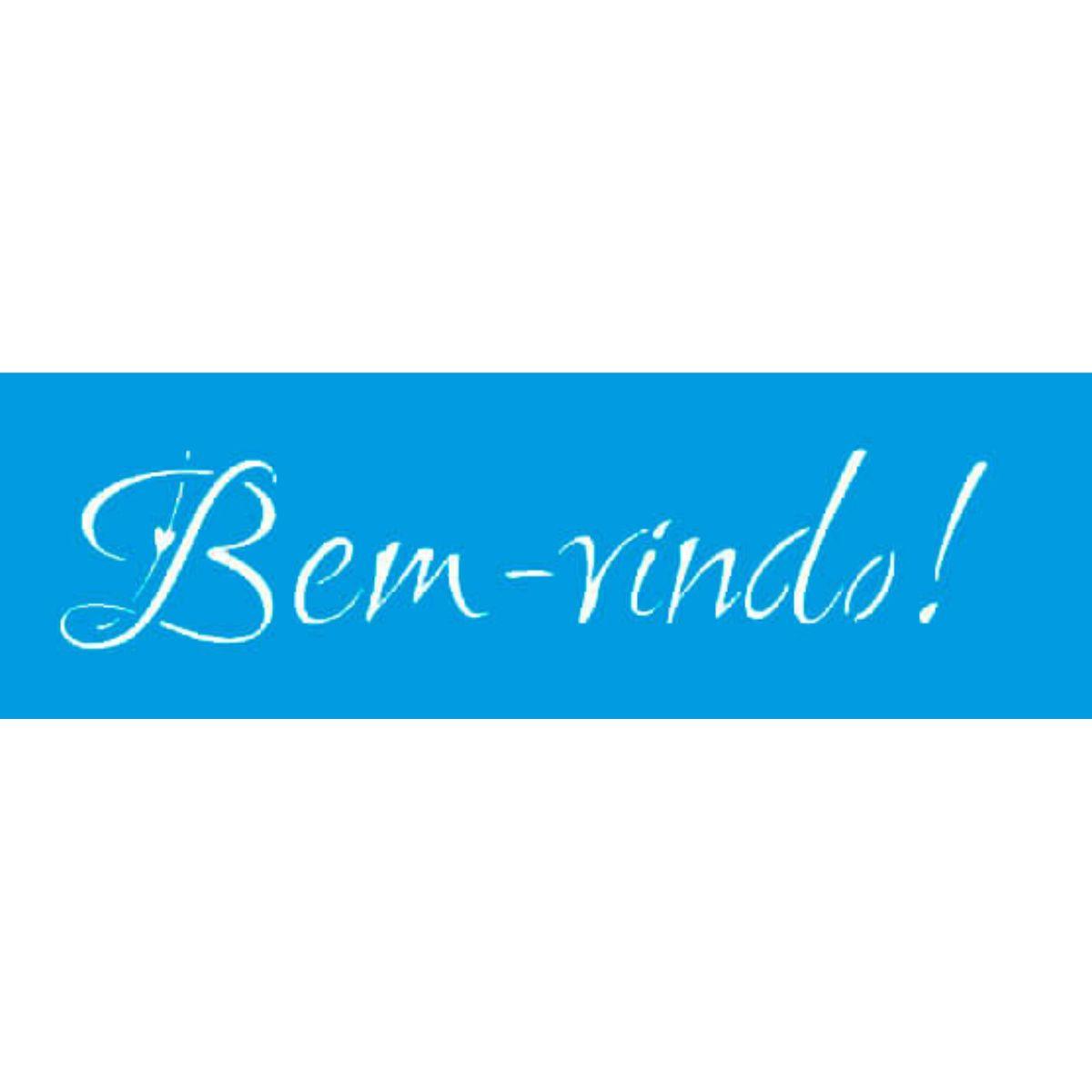 Stencil Litoarte 8x28 STE-104 Bem-Vindo - Palácio da Arte