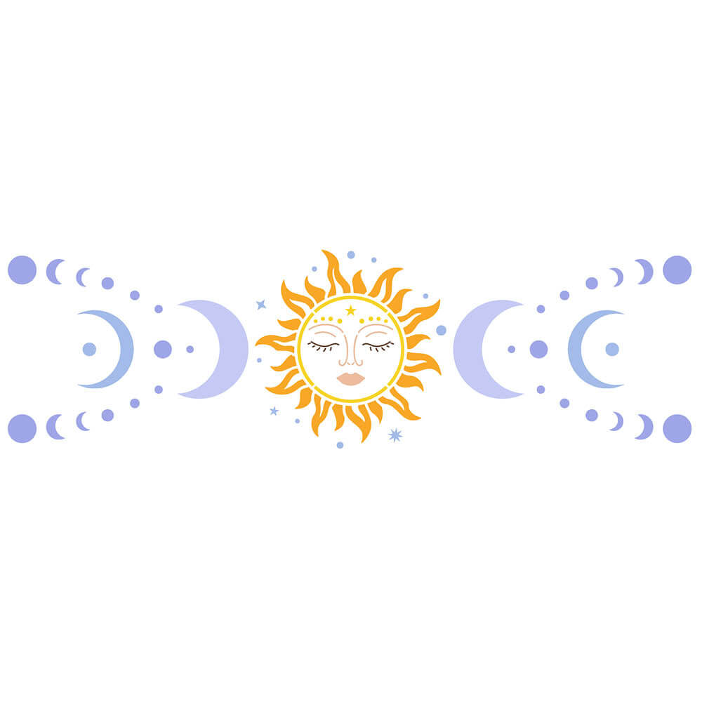 Stencil Litoarte 8x28 STE-433 Esotérico Sol e Lua - Palácio da Arte