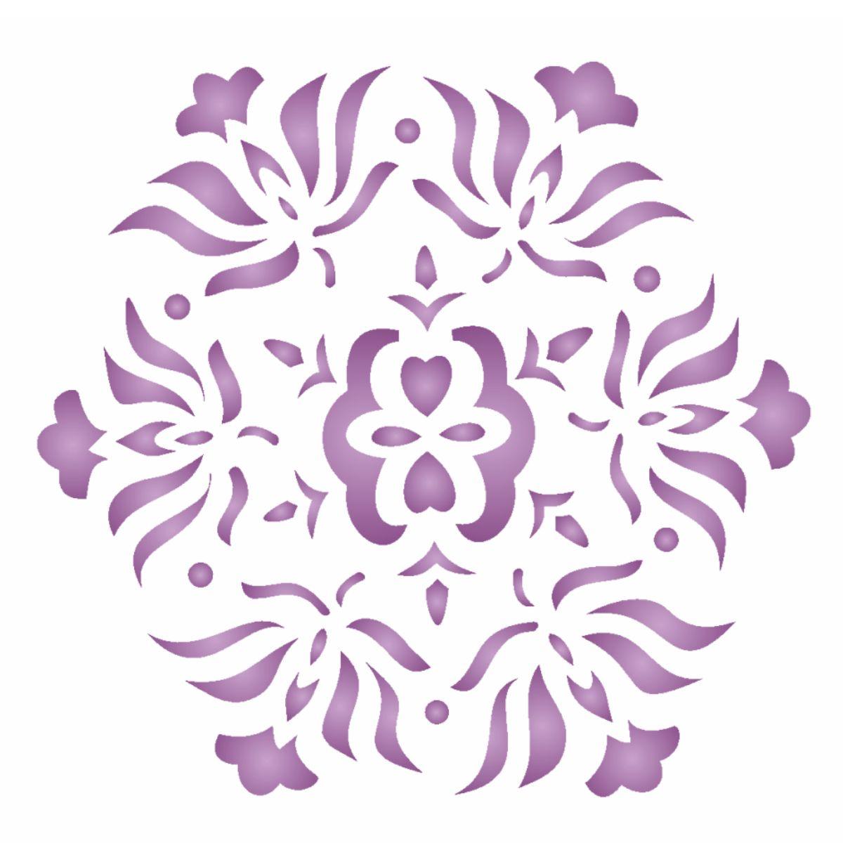 Stencil OPA 10x10 0458 Mandala Flor Pequeno - Palácio da Arte