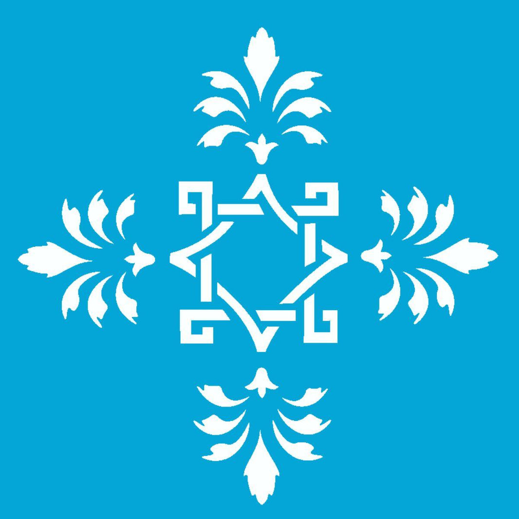 Stencil OPA 10x10 0464 Medalhão Flor de Lis - Palácio da Arte