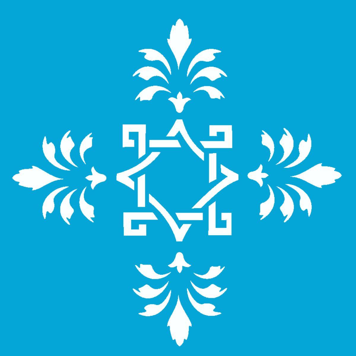 Stencil OPA 10x10 0464 Medalhão Flor de Lis - Palácio da Arte