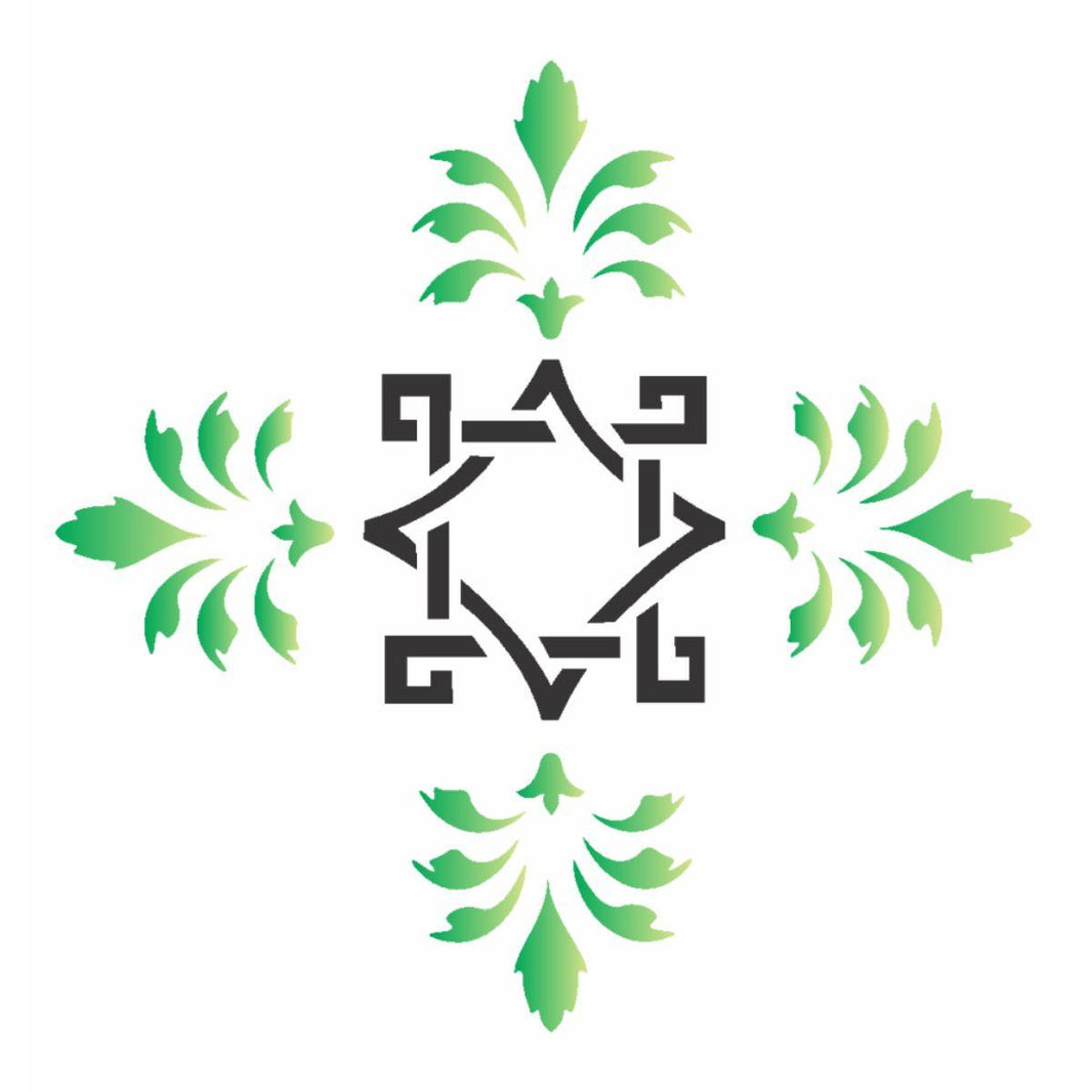 Stencil OPA 10x10 0464 Medalhão Flor de Lis - Palácio da Arte