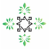 Stencil OPA 10x10 0464 Medalhão Flor de Lis - Palácio da Arte