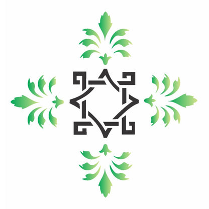 Stencil OPA 10x10 0464 Medalhão Flor de Lis - Palácio da Arte