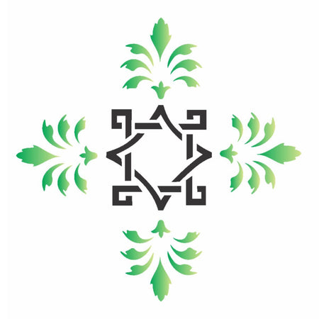 Stencil OPA 10x10 0464 Medalhão Flor de Lis - Palácio da Arte