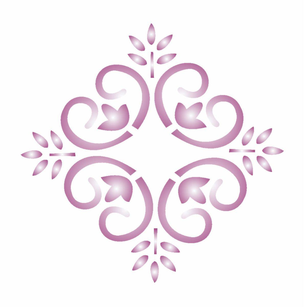 Stencil OPA 10x10 0465 Medalhão Tulipa - Palácio da Arte