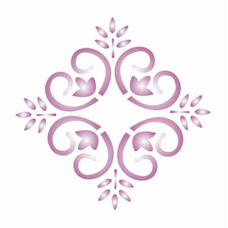 Stencil OPA 10x10 0465 Medalhão Tulipa - Palácio da Arte