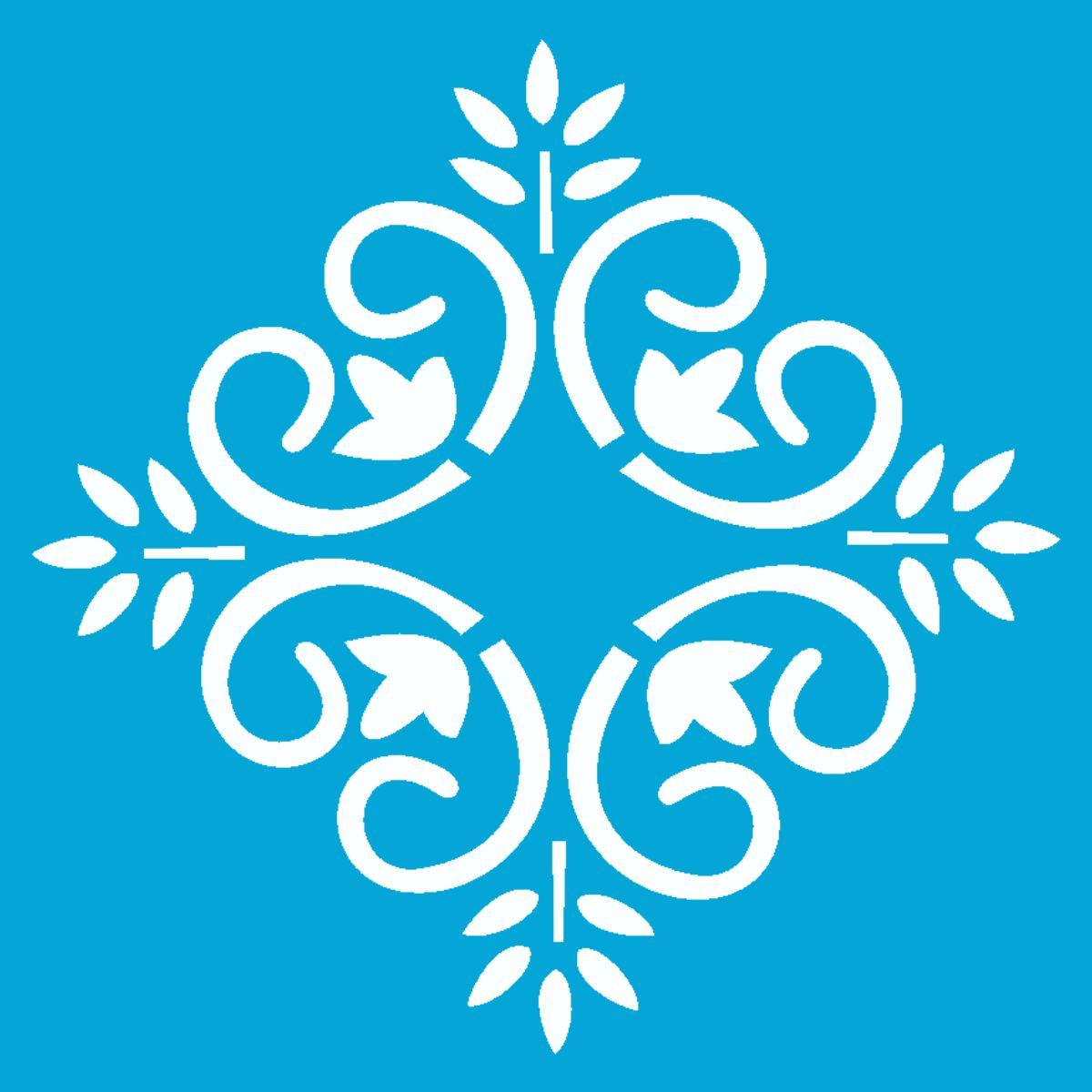 Stencil OPA 10x10 0465 Medalhão Tulipa - Palácio da Arte