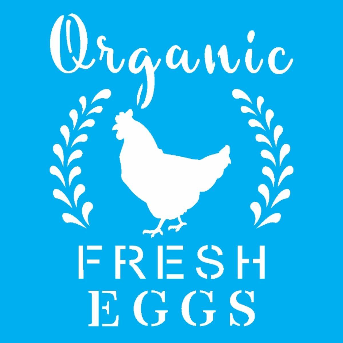 Stencil OPA 10x10 2903 FarmHouse Organic Fresh Eggs - Palácio da Arte