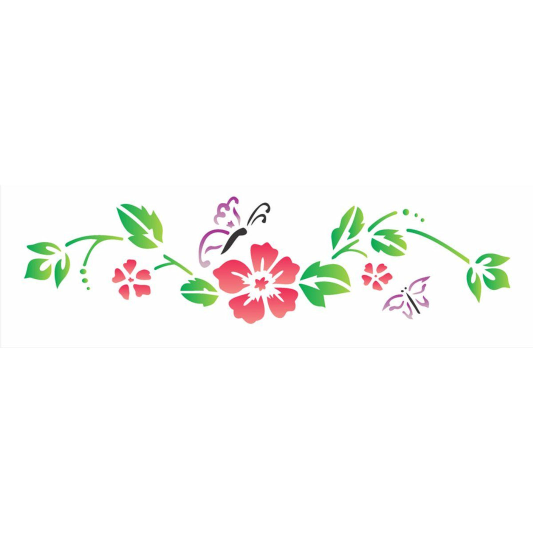 Stencil OPA 10x30 0279 Flores Papoulas - Palácio da Arte