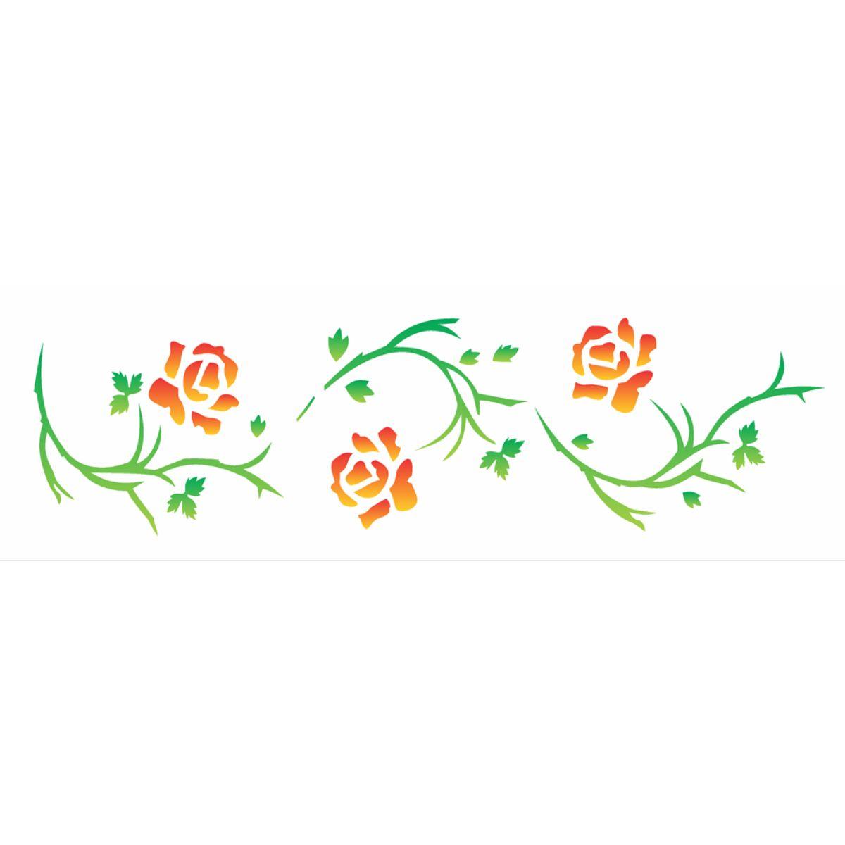 Stencil OPA 10x30 0339 Flores Rosas - Palácio da Arte