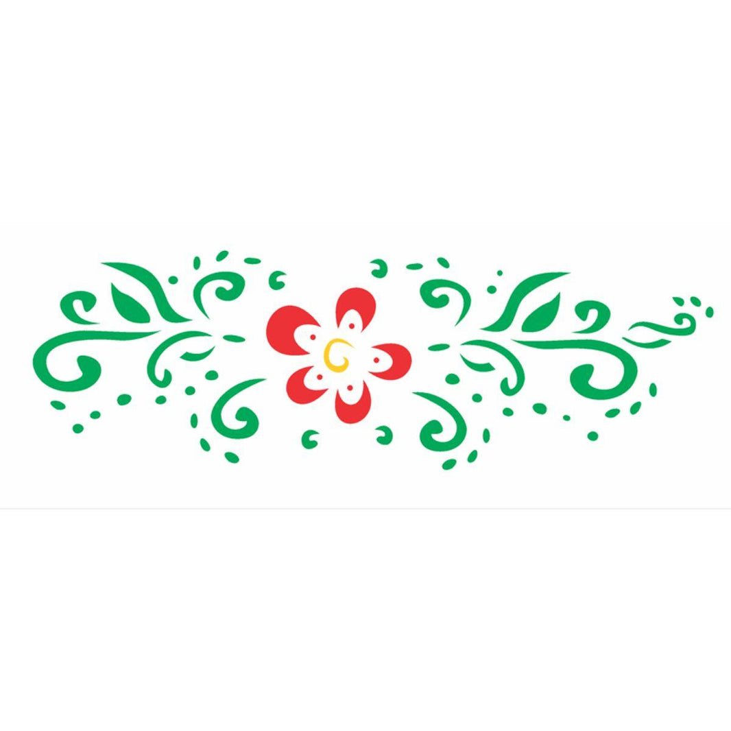Stencil OPA 10x30 0342 Flor Estilizada - Palácio da Arte