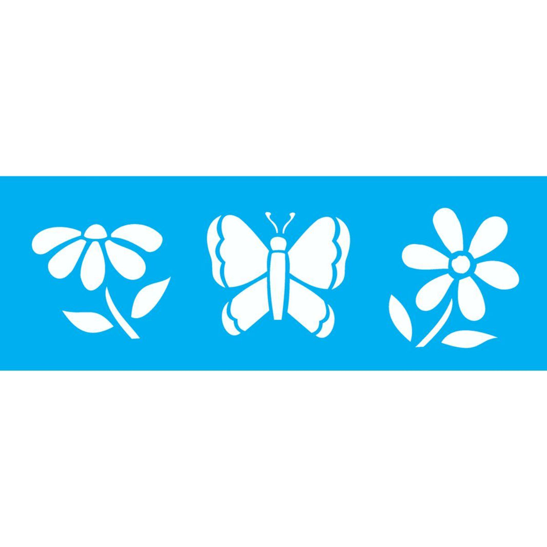 Stencil OPA 10x30 0431 Borboletas e Flores - Palácio da Arte